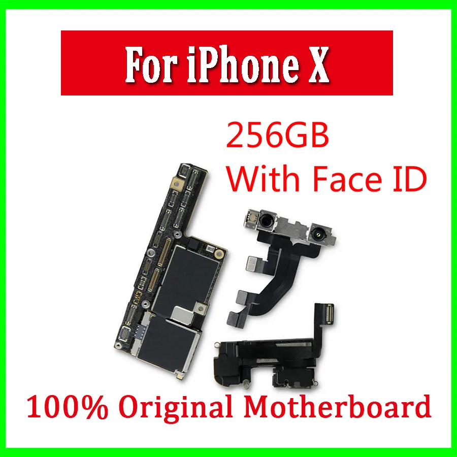 Заводская Разблокировка для iphone X материнская плата с/без лица ID 64 Гб 256 ГБ материнская плата для iphone X с системой IOS