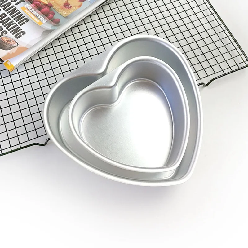 6 8 дюймов в форме сердца съемное дно утепленная Алюминий сплав шоколадный торт