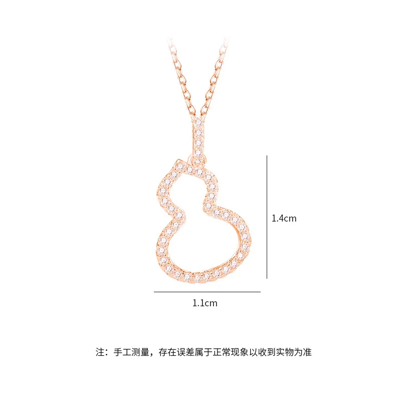 

Fashion Micro Inlaid Zircon Simple Gourd Necklace for Women Mori Style New Clavicle Chain Necklace Wholesale