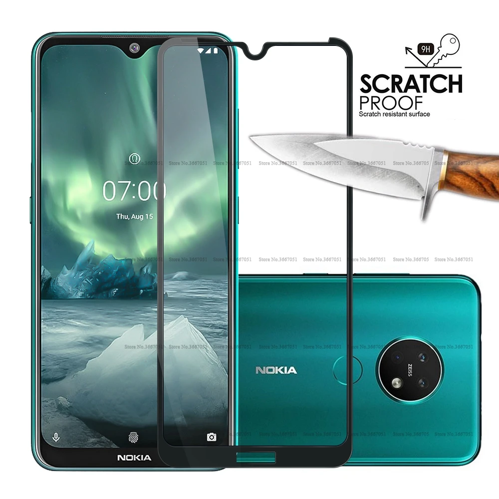Закаленное стекло с полным покрытием для Nokia 2 3 6 7 8 1 9 4 Plus 9H Защита экрана