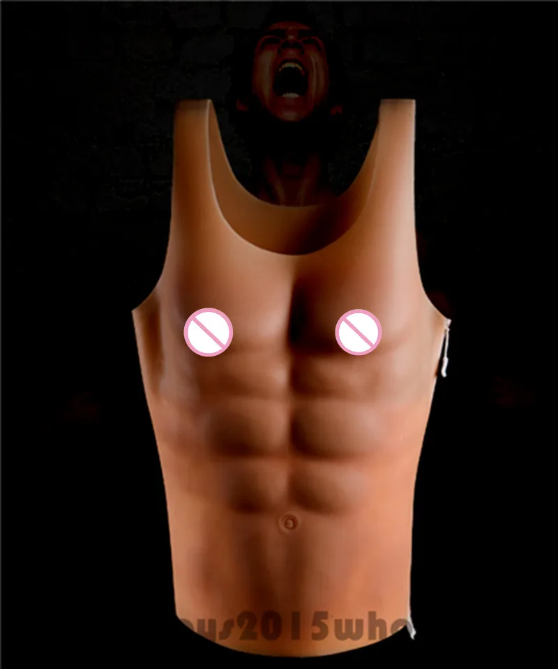 2019 Cosplay Hunk Chest Muscle for Boxing training Man Silicone Fake Chest Pecloralis Cosplay Birthday Gifts