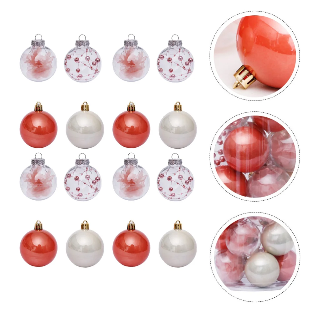 

30pcs Christmas Tree Pendant Transparent Hanging Ornament Assorted Color