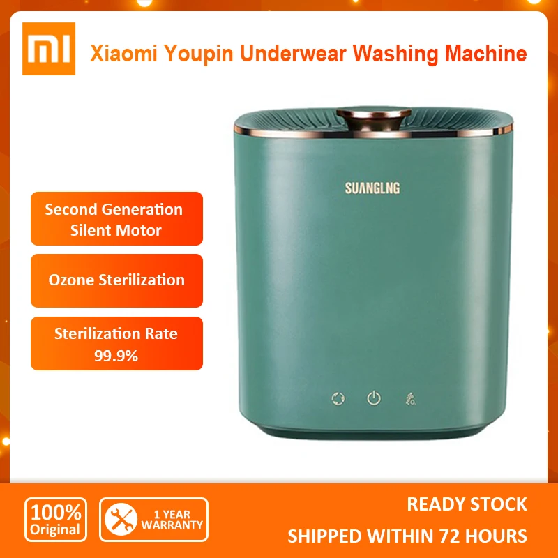 Xiaomi Suanglng 2.5L Capacity Mini Portable Washing Machine For Travel Home Briefs Underwear Sock Washing Machine Auto Disinfect
