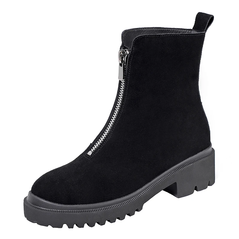 Большие размеры 42 женские туфли на плоской подошве с замша молния спереди до