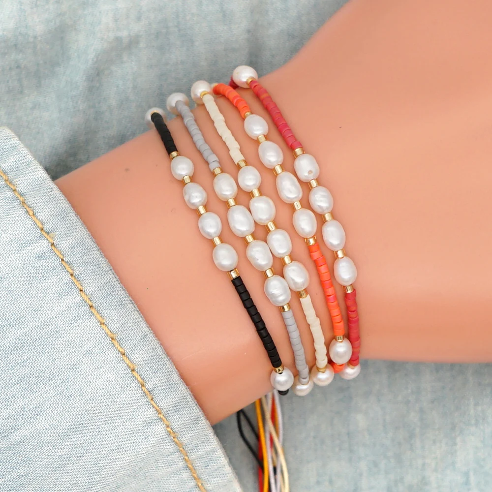 Женский браслет с пресноводным жемчугом GO2BOHO Miyuki простые браслеты в стиле бохо