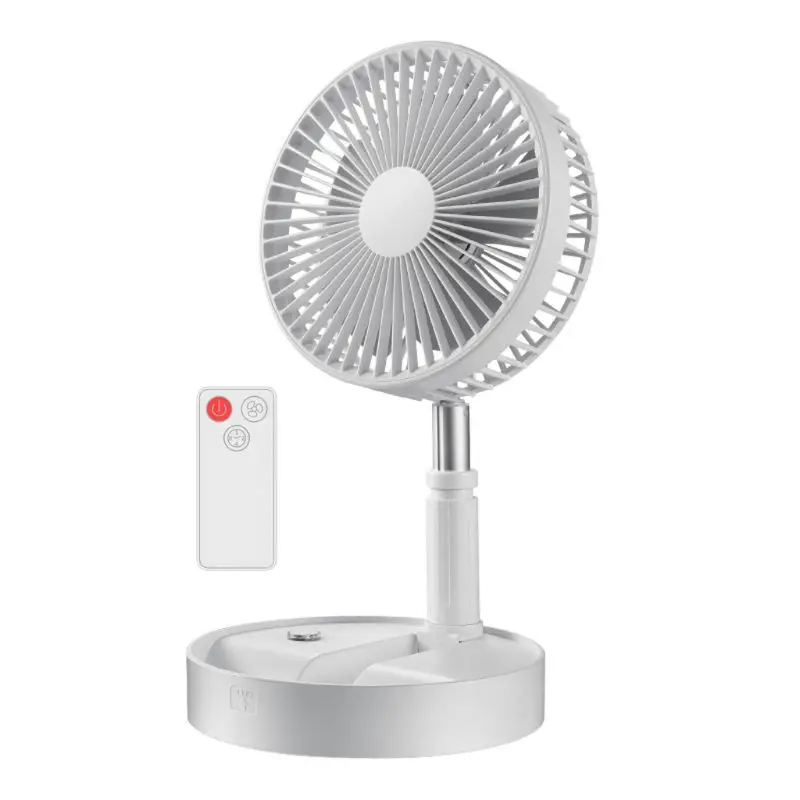 

7200mAh Folding Telescopic Floor Desk Fan Remote Control Timing Air Cooler 4 Speed Rechargeable USB Fan for Home Outdoor Camping