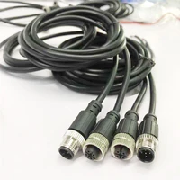 straightright angle bend waterproof 4pin 5pin 8pin 12pin m12 sensor connector injection aviation male female plug 5m cable wire