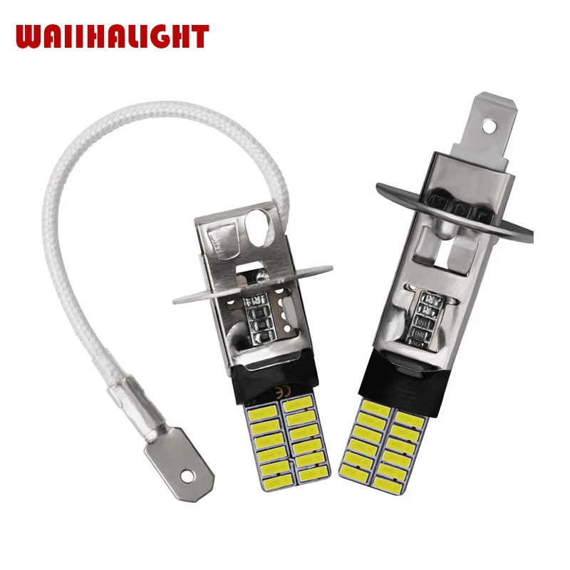 

2X H1 H3 LED Bulbs 4014 24SMD H1 Car Fog Lights White H3 LED Driving Day Running Lamp Car Signal LED Bulbs