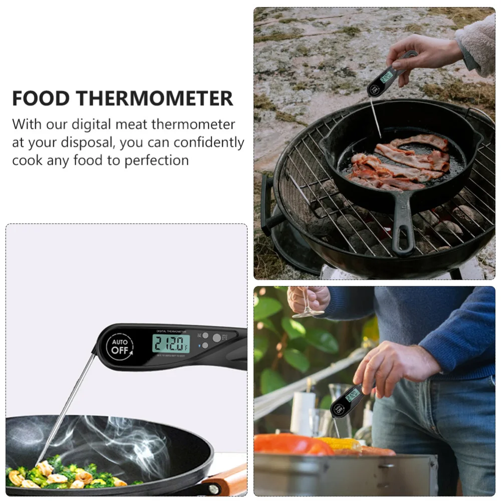 

1pc Digital Instant Read Meat Food Folding Cooking Probe (Black)