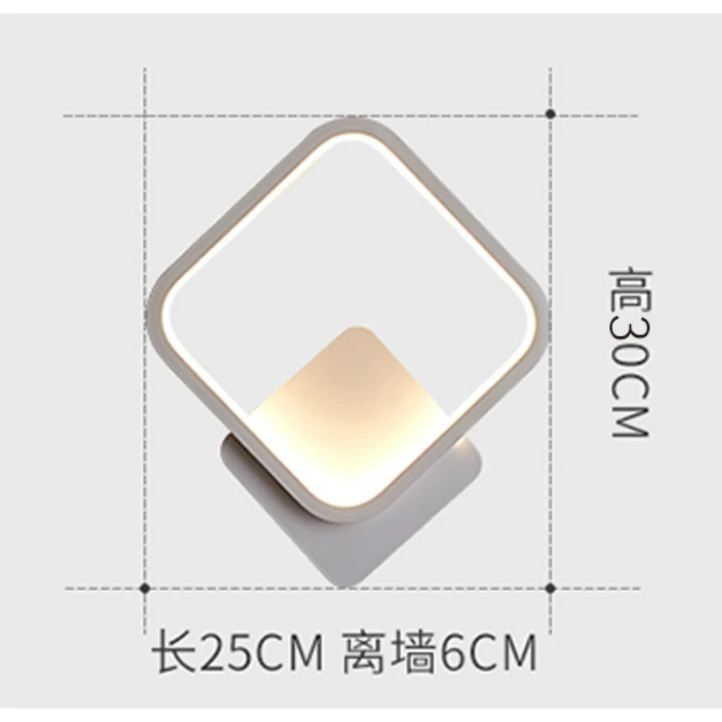 Nordic простой квадратный Алюминий Настенные светильники Гостиная декоративная