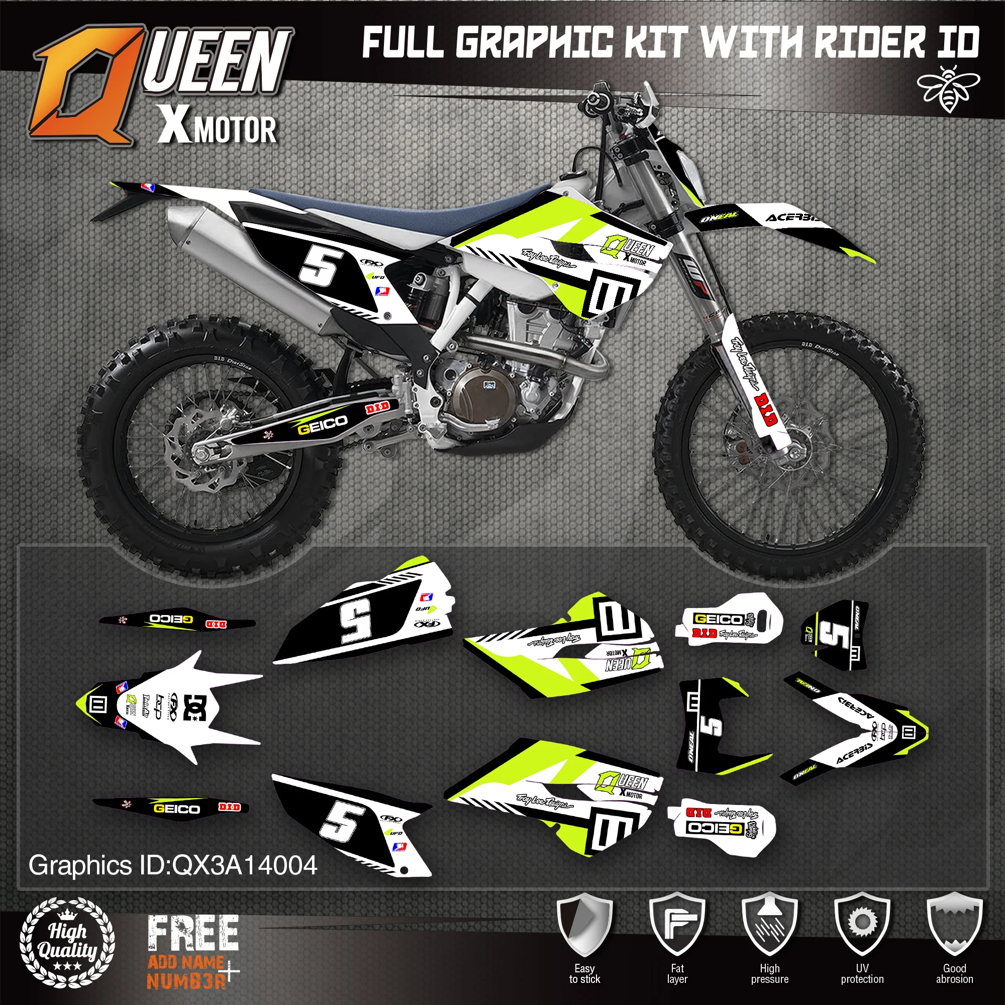 Оригинальные графические наклейки Queen X Team Набор наклеек s для Husqvarna наклейка 2014 15