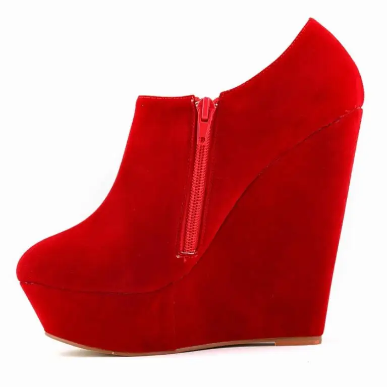 Женская обувь на высокой танкетке сезон осень-зима Новая замшевая ткань для