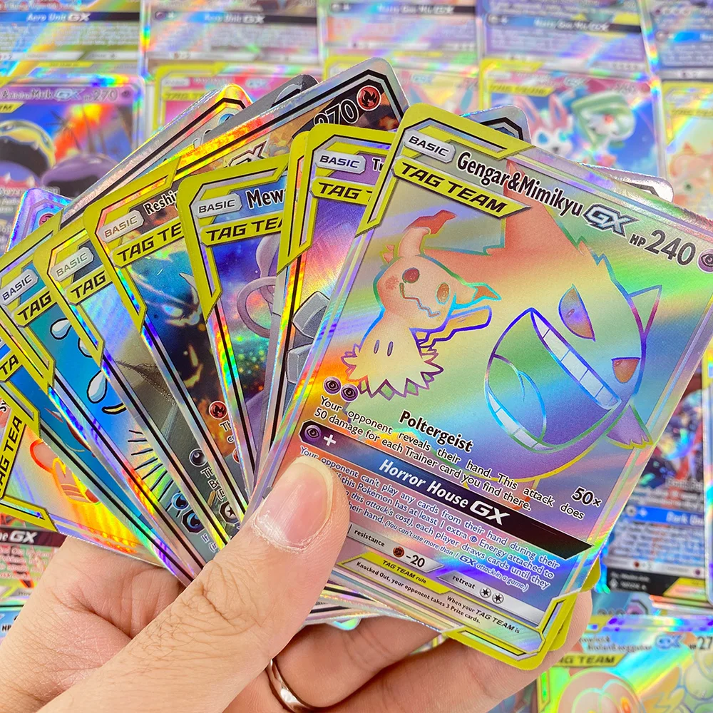 Французские и английские карточки игры GX Pokemon Battle Carte Trading Vmax TAG командные карты