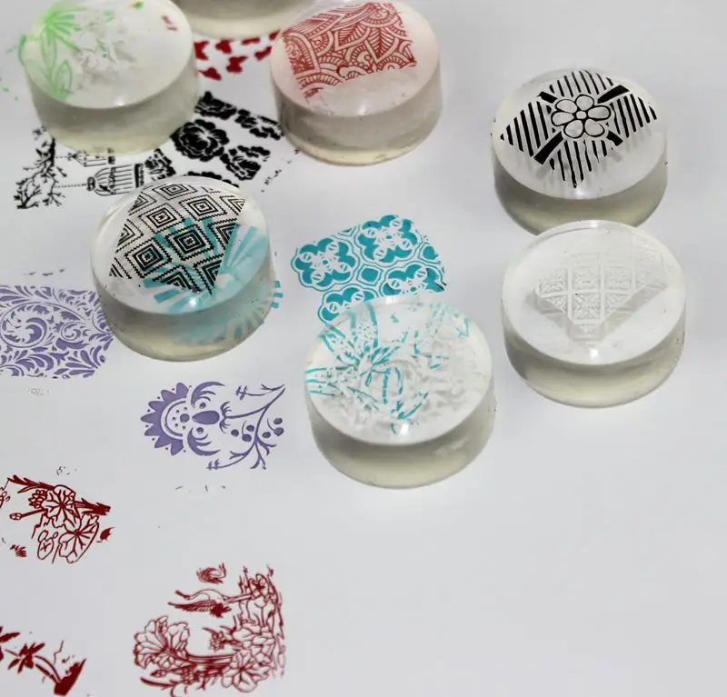 

2,8 см 100 шт./лот прозрачная головка штампа желе для дизайна ногтей, силиконовая Прозрачная головка штампа для ногтей 2,8 см головка штамповки д...