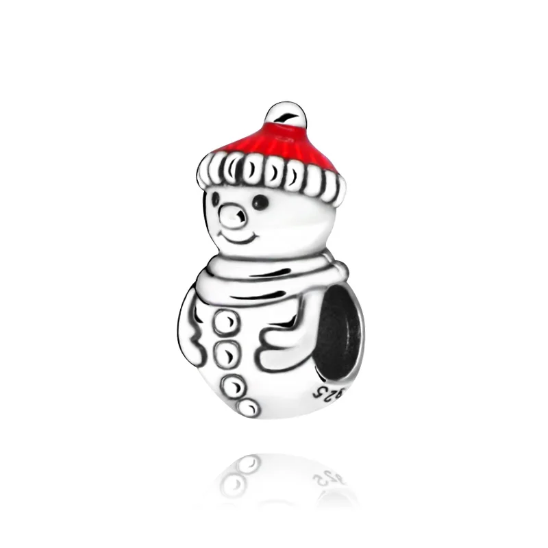 2019 Christmas New 100% 925 Sterling Silver Beads Snowman Hat Charm fit Original pandora Bracelets Women Jewelry | Украшения и