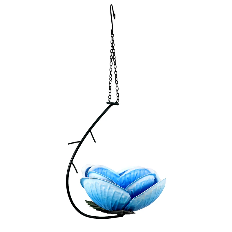 

Beautiful Flower Metal Bird Feeders with Glass for Garden Decoration Outdoor Bird Supplies and Pet Products Water Feeder