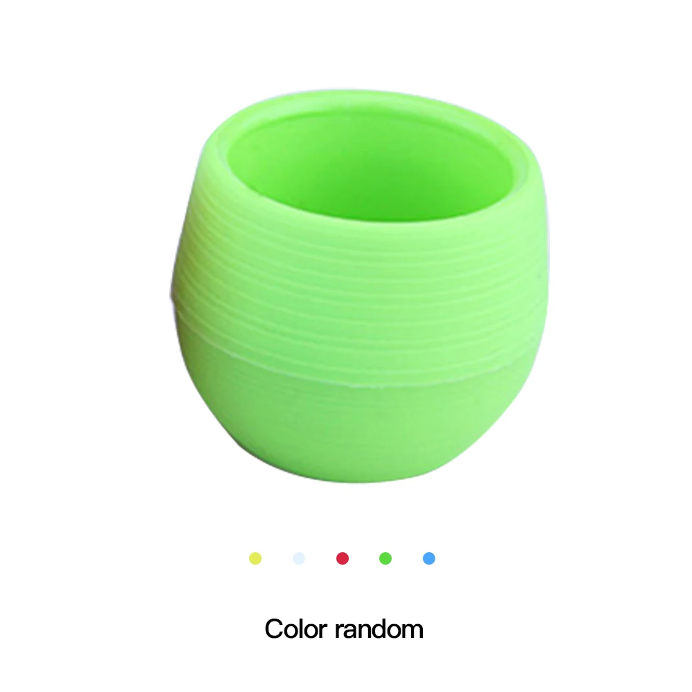 1 шт. цветочный горшок мини милый Одноцветный круглый полимерный пластиковый