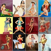 sexy women pin up girl tin sign metal vintage wall art sticker plate plaque metal signs for club bar pub bedroom home decoration