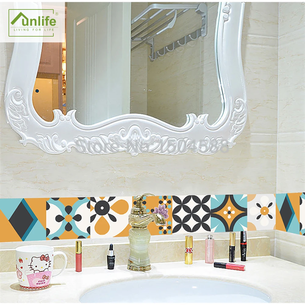 

Funlife® Arabesque Flower Wall Border Wall Sticker Tile Sticker Self-Adhesive Furniture Floor Waterproof Vinyl Kitchen Bathroom