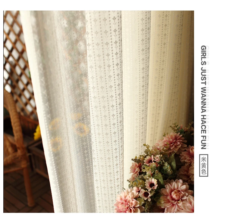 Korean White Embroidered Voile Curtains For Bedroom Window Curtain Living Room Sheer tulle Blinds Custom Made Drapes | Дом и сад