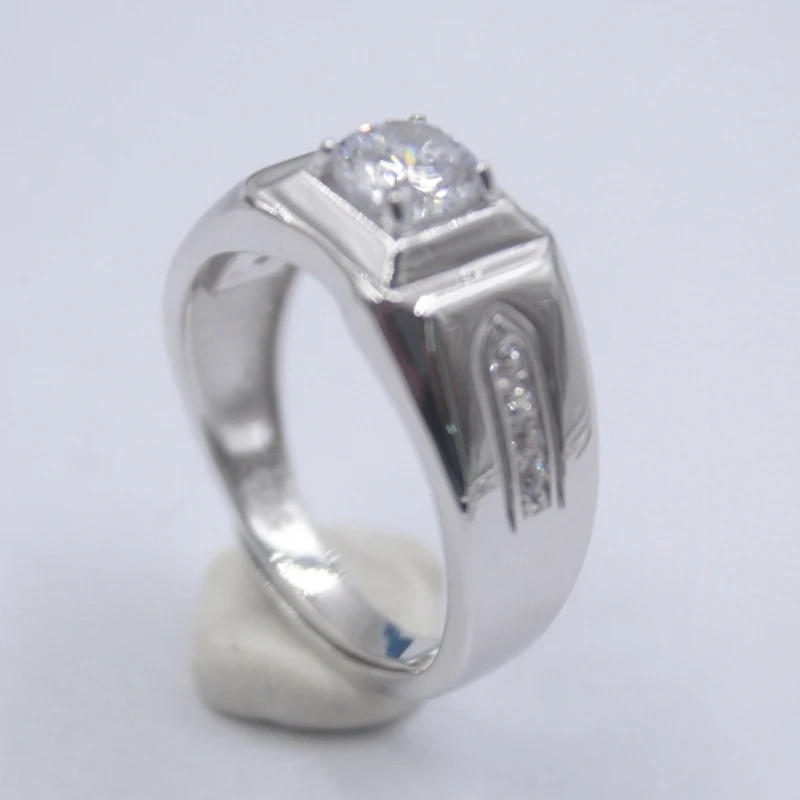 Кольцо из чистого искусственного серебра с цирконием для мужчин размер от 5 до 12