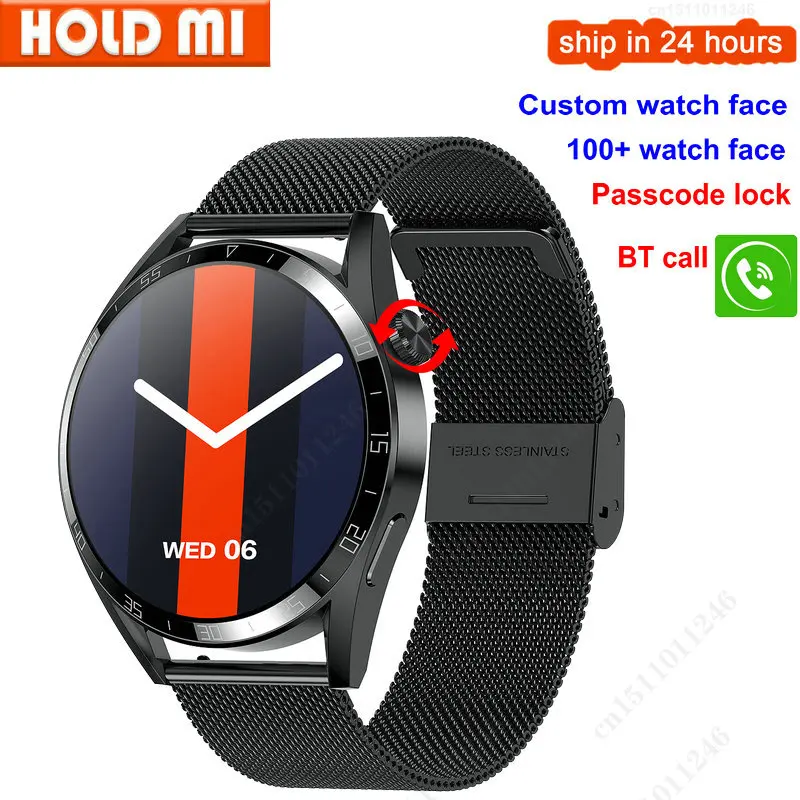 

New GT3 Smart Watch Men BT Phone Call Rotary Button IP68 Waterproof Password Lock 1.28inch IPS Screen Smartwatch Android Ios