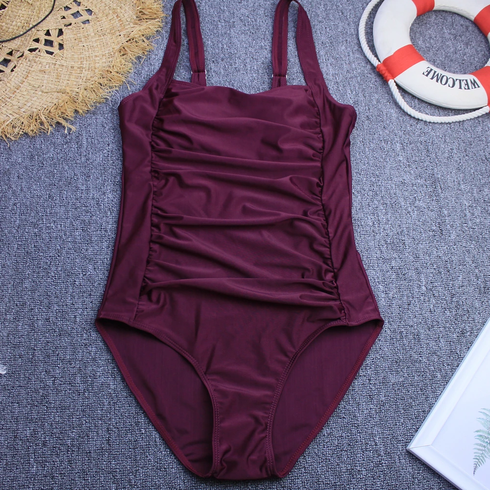 

TW928 Solid Push Up Bathing Suit Tummy control Monokini Beachwear Swim Suits One Piece Swimsuits Women Plus Size Swimwear 2021