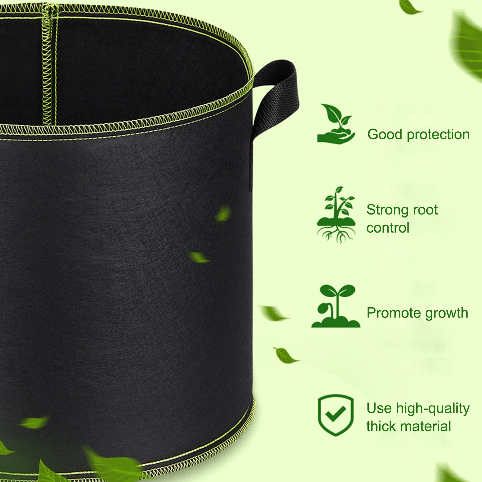 

Felt Planting Bag Planter High Capacity Gardening Thickened Nonwoven Pots 1pcs With Handles Non-woven Fabric Growth Bucket