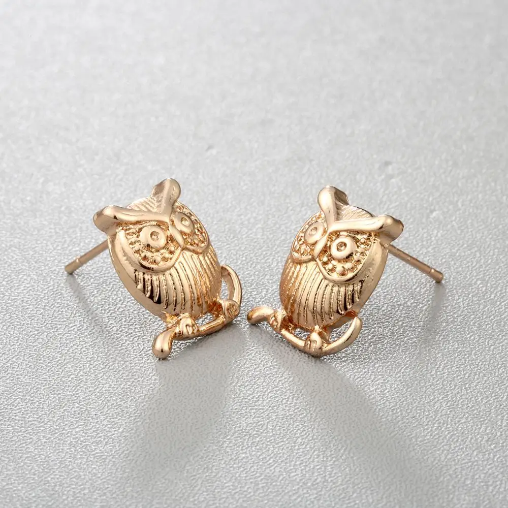 Kinitial Fashion Owl Animals Geometry Stud Earrings Set for Women Gold Silver Color Design Trendy Birds Jewelry brincos | Украшения и
