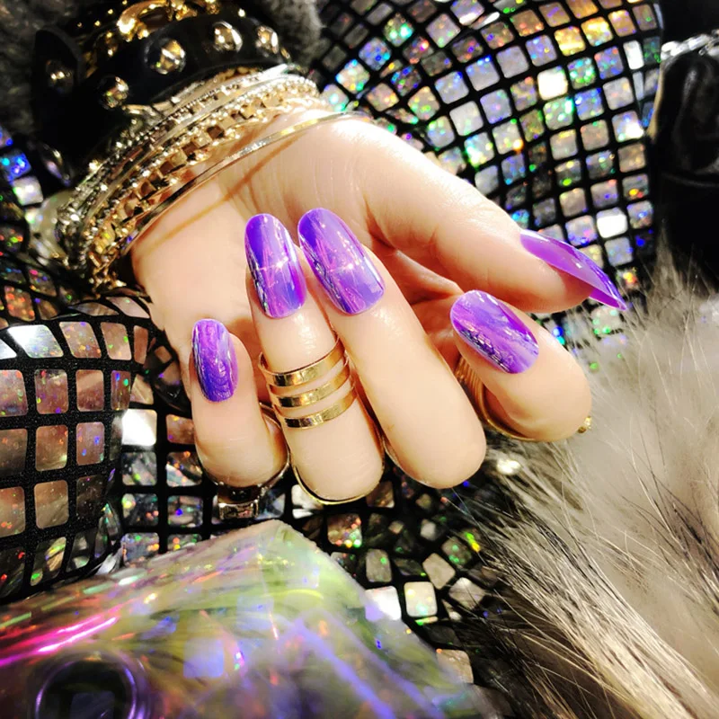 

24 Pcs Nail Tips Bright Full Cover Professional Nail Patch Tool Art for DIY Decoration SOYW889