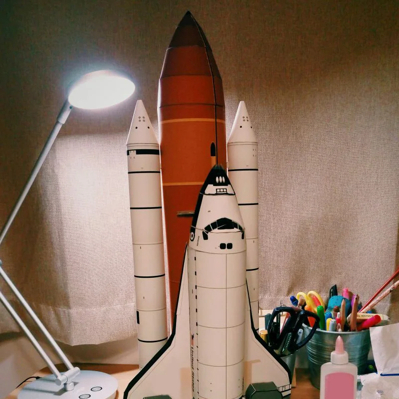 Модель космического шаттбола из бумаги с глянцевым покрытием модель для детей и