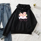 Кавайные эстетические толстовки, Женская толстовка большого размера для девочек, зимняя теплая плотная Толстовка в японском стиле, пуловер с капюшоном и длинными рукавами, худи