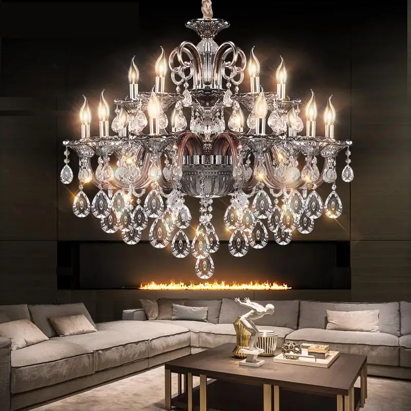 

Purple Romantic Chandeliers Crystal Lamp Ceiling Dining Room Lamps Bedroom Chandelier Lighting Luxury Living Room Chandelier