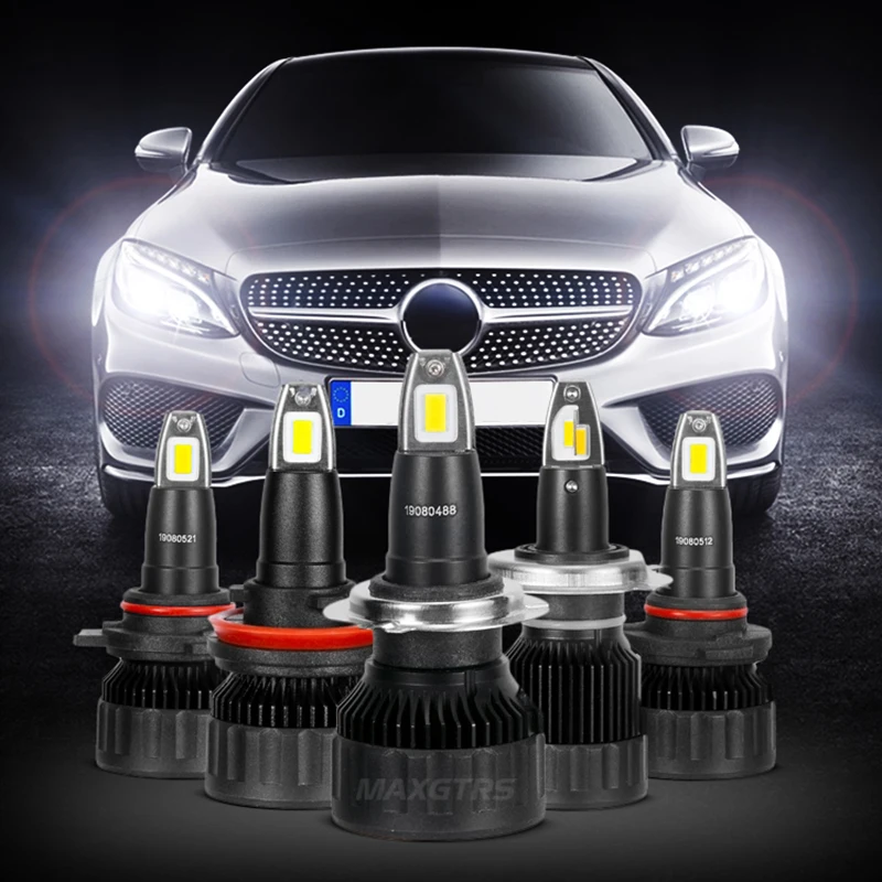 2x H1 H4 H7 H8 H11 9005 9006 HB4 HB3 9012 светодиодными кристаллами CSP 72W фары для 7000LM автомобильных фар преобразования для вождения авто лампы фары