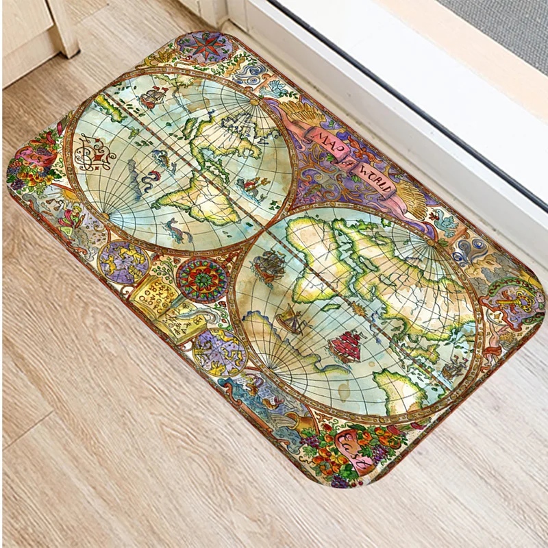 Винтажный коврик для ванной в стиле ретро с навигацией по карте кухонный ковер