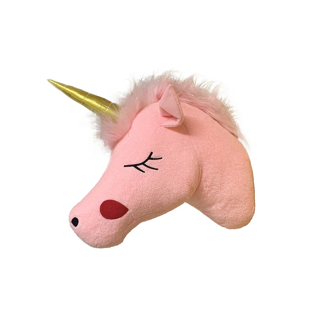 Розовый милый Единорог голова животного для украшения стен моделирование Единорог голова