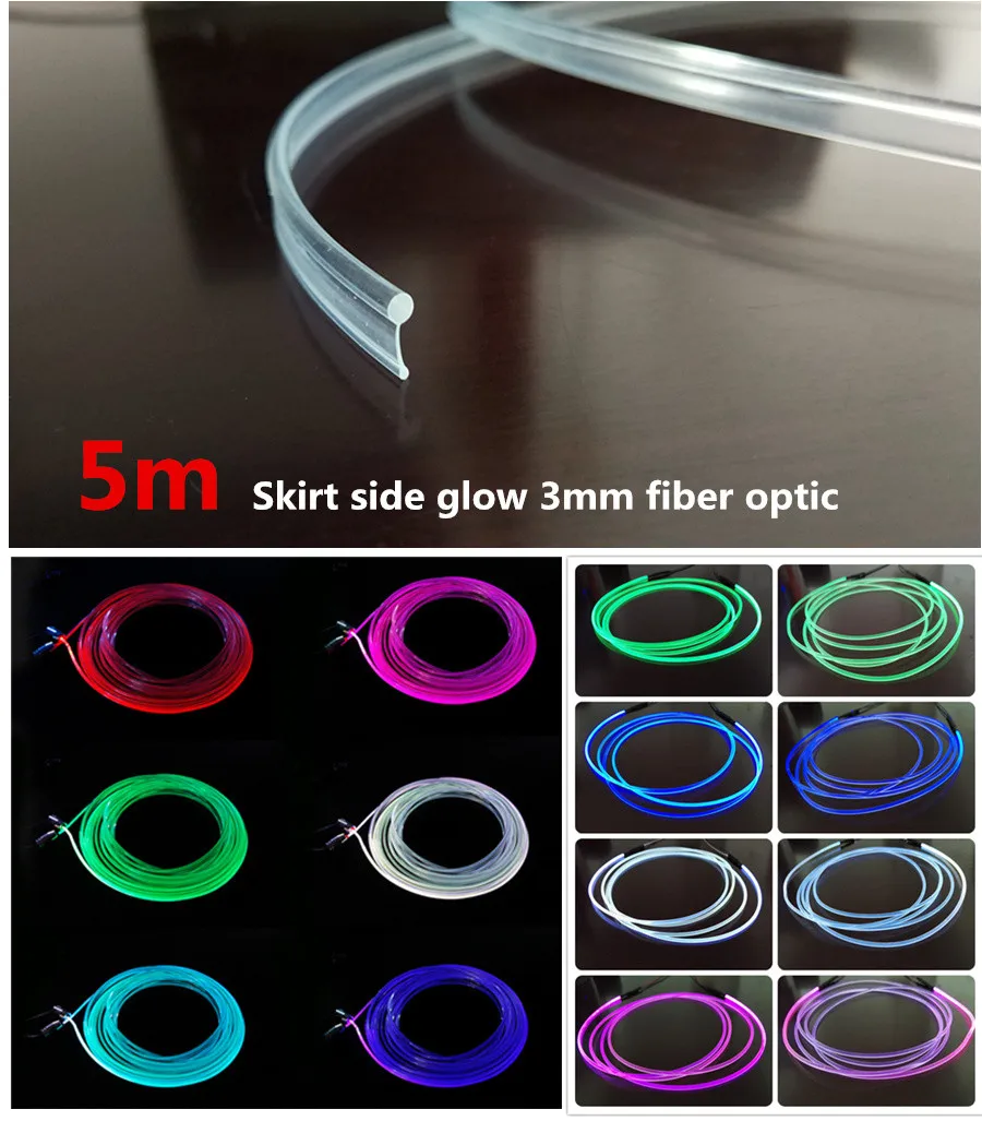 5 метров Пластиковый волоконно оптический кабель светильник направляющая лента