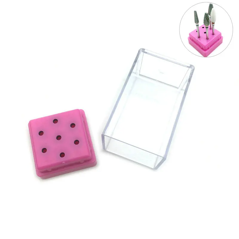 Контейнер для хранения фрез ногтей с 7 отверстиями|Модель зубов