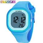 Электронные часы SYNOKE для мужчин и женщин, однотонные часы для девочек, цветные наручные часы, репитер, водонепроницаемые цифровые часы