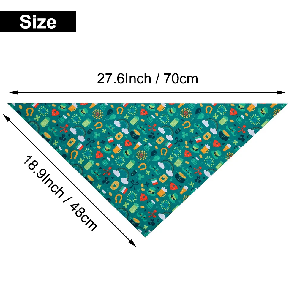 Бандана для собак на День Св. Патрика с ирландским клевером двусторонний платок в