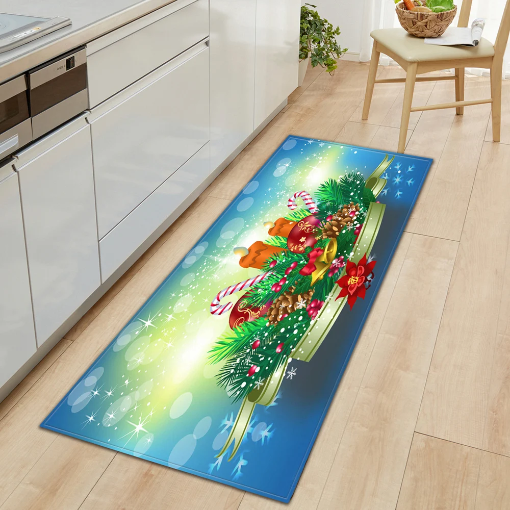 Современный кухонный ковер Рождественский узор дверной коврик входной