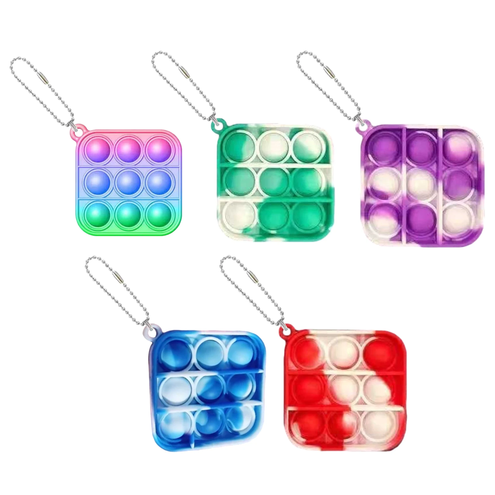 

Mini Push Pop Bubble Sensory Toy Autism Needs Squish Stress Reliever Toys Adult Child Funny Keychain Anti-stress Fidget