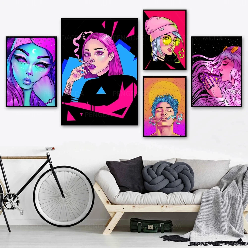 

Canvas Man Woman Poster Modern Home Decoration Print Painting Wall Artwork Abstract Modular Picture For Living Room No Framework