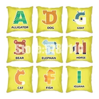 26 letters cushion cover english alphabet throw pillow case yellow home decorative pillowcase children party cushion cover