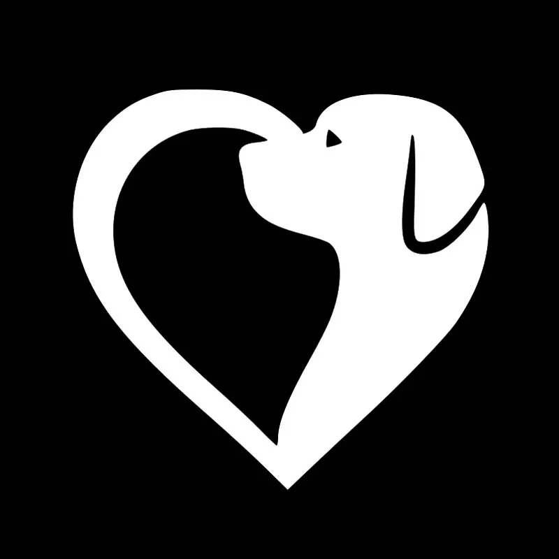 

Volkrays Custom Car Sticker Cute Dog Heart Vinyl Decal I Love Dogs Waterproof Sunscreen Cover Scratch Black/white,13cm*12cm