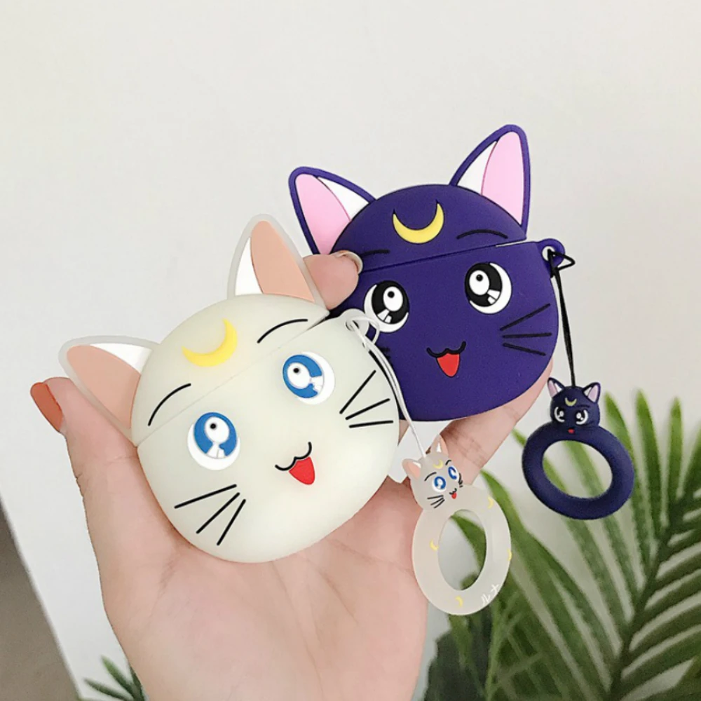 Чехол для наушников с пандой AirPods 2 милый 3D лягушка кошка силиконовый чехол