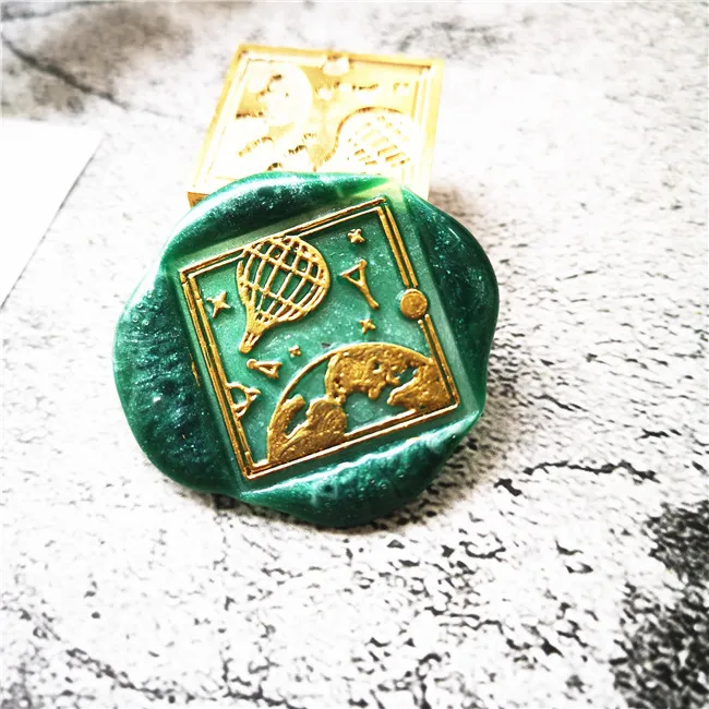 Романтический на воздушном шаре земли головка штемпеля из Фотофон в ретро стиле