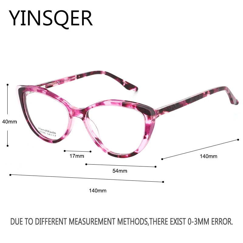 Acetate Round Female Eyeglass Frames Stylish Cat Eye Prescription Glasses Optical Filter Computer Lenses Framework Transparent | Аксессуары