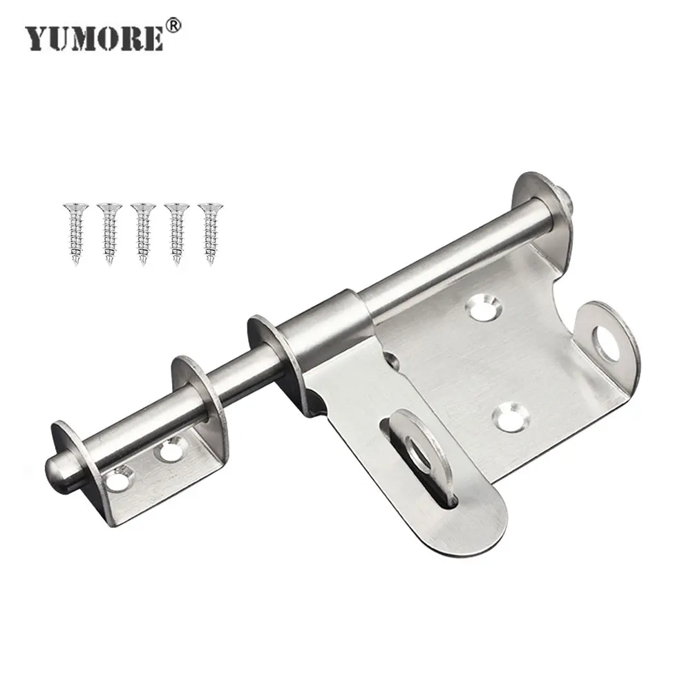 

YUMORE Stainless Steel Door Latch&Bolts Gate Anti-theft Security Door Bolt Hasp Home Safety Bolt Lock Hardware