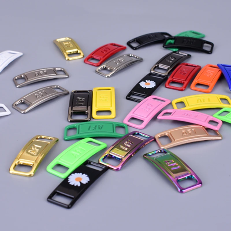 2Pcs/Pair Chapa Air Force Metal Shoelaces Buckle AF1 Shoe laces Accessories Lock DIY Sneaker Kits Shoelace Decoration Charms